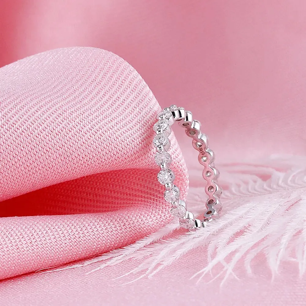 14k White Gold Moissanite Eternity Ring 1ct Total