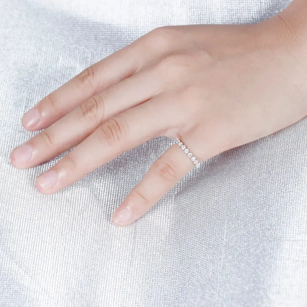 14k White Gold Moissanite Eternity Ring 1ct Total