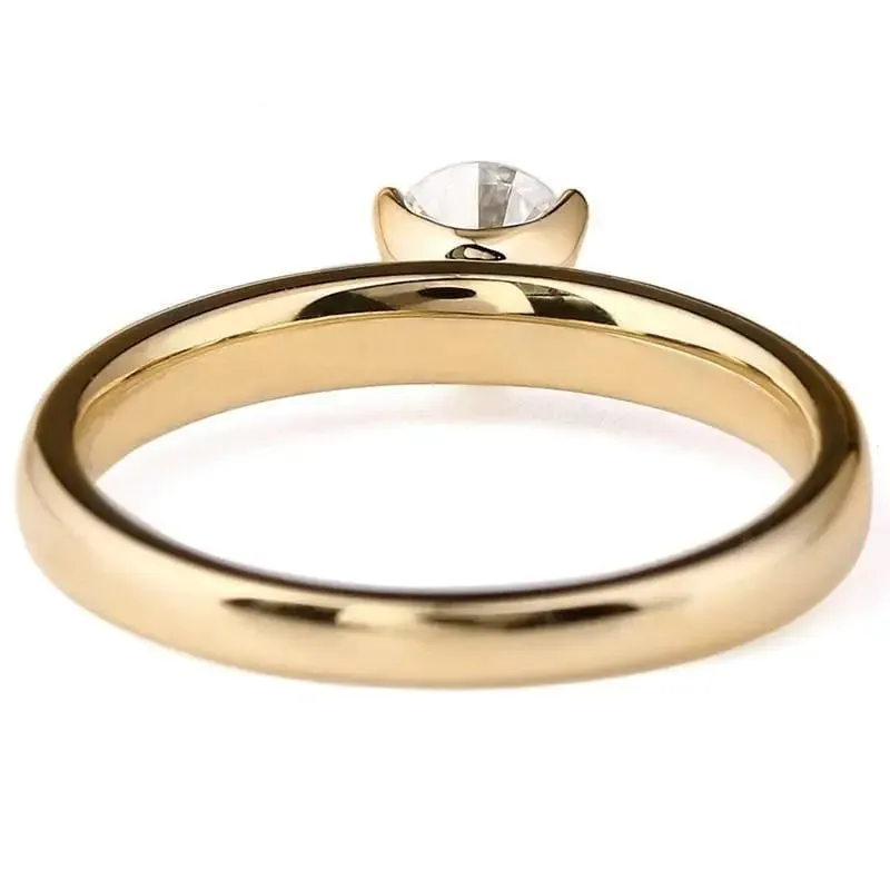 14k Yellow Gold Solitaire Moissanite Ring 0.4ct