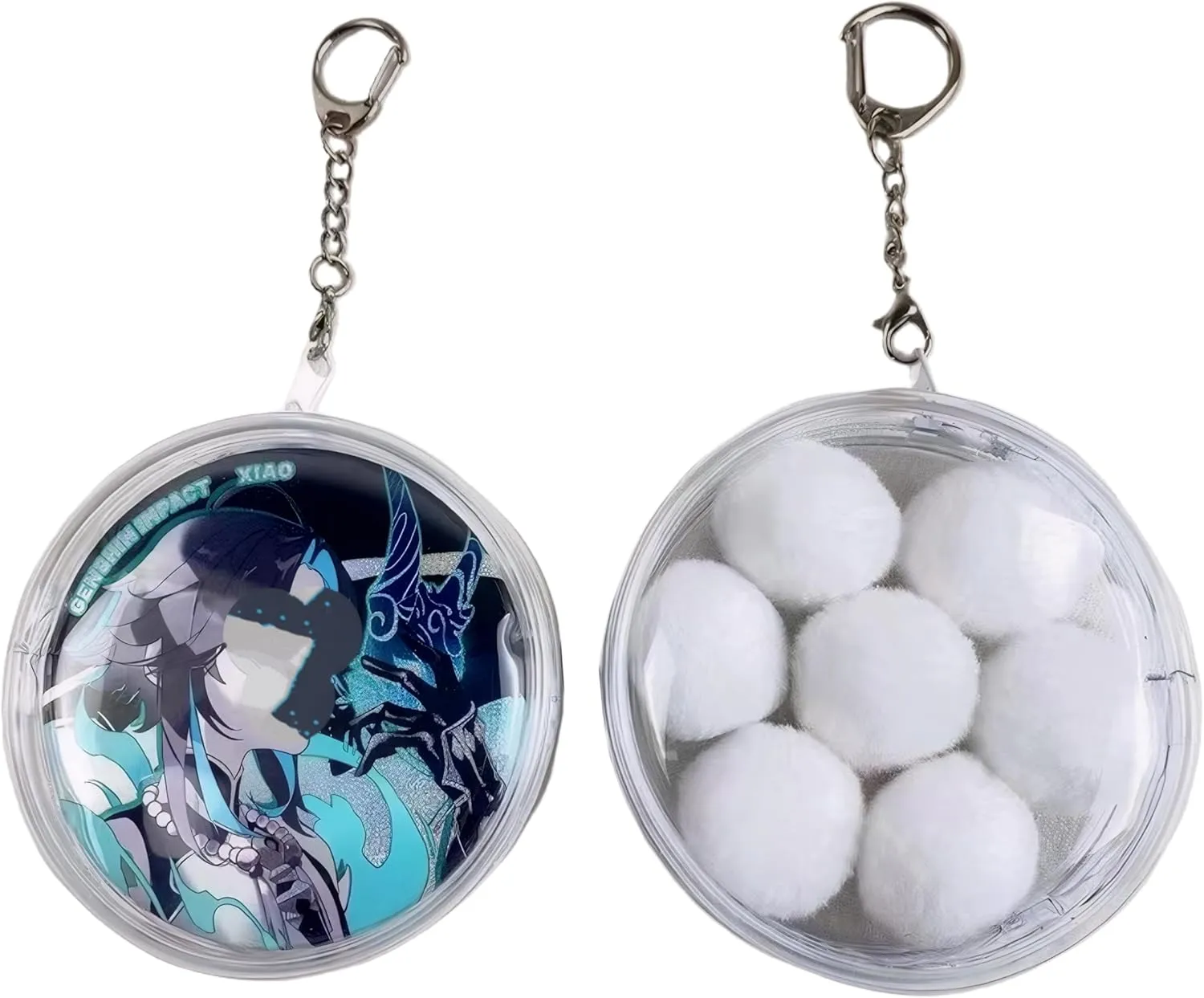 2 PCS Round Keychain Display Pouch Clear Display Box Ita Bag Accessories Bag Charms for Handbags