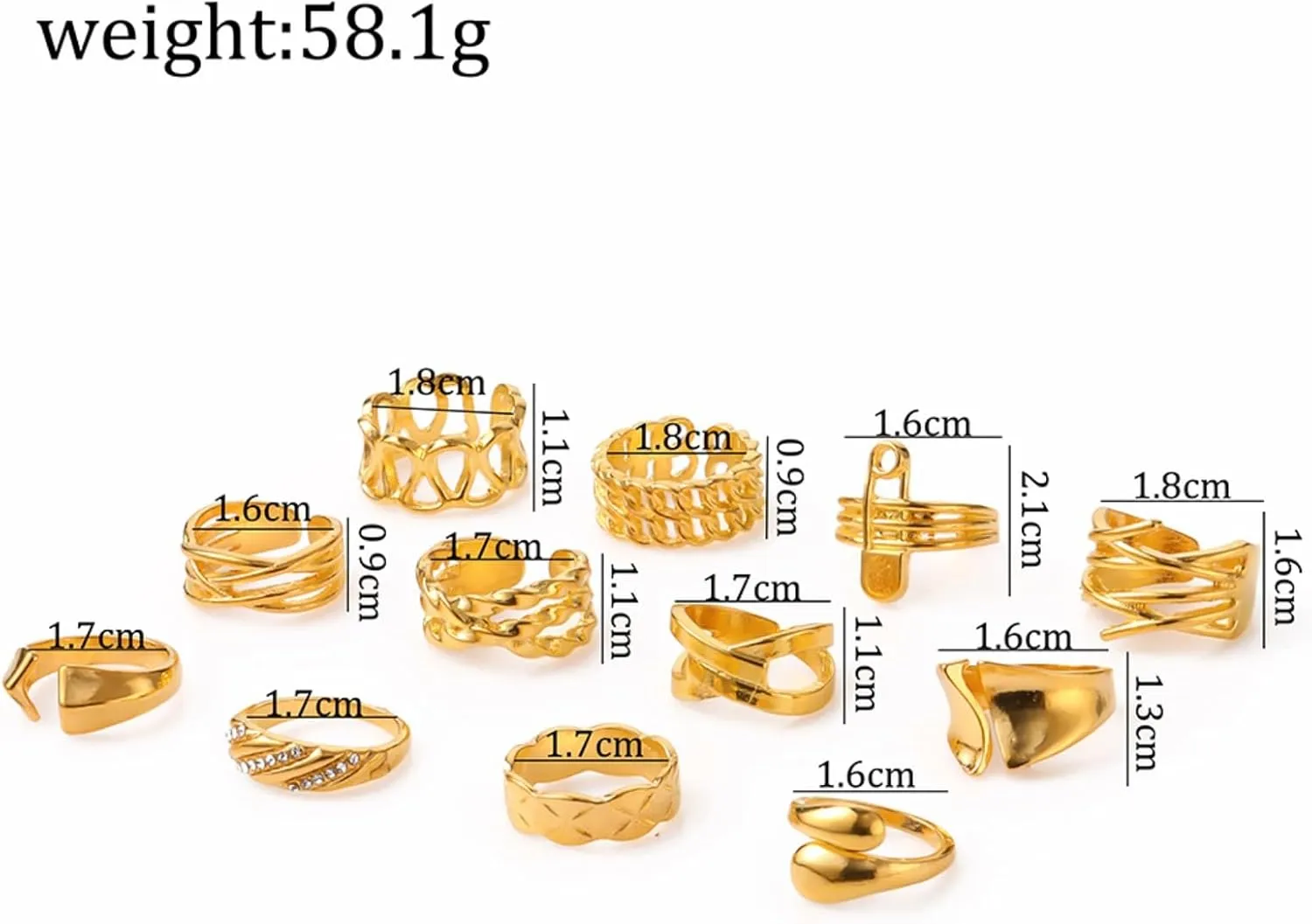 Dainty Gold Knuckle Rings Set for Women,14K Gold Plated Vintage Stackable Joint Finger Midi Rings Trendy Chunky Crystal Pearl Rings Pack Statement Jewelry