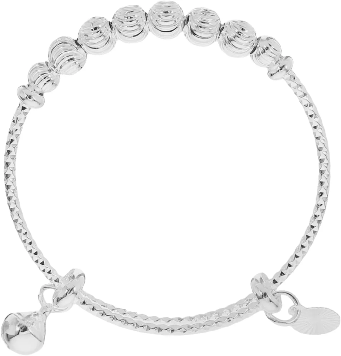 EXCEART Baby Bracelets - Charm & Bell Bracelets for Girls, Toddler to Infant, Copper & Silver