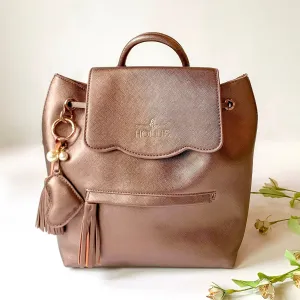 Hollis | Mini Backpack in Metallic Mocha