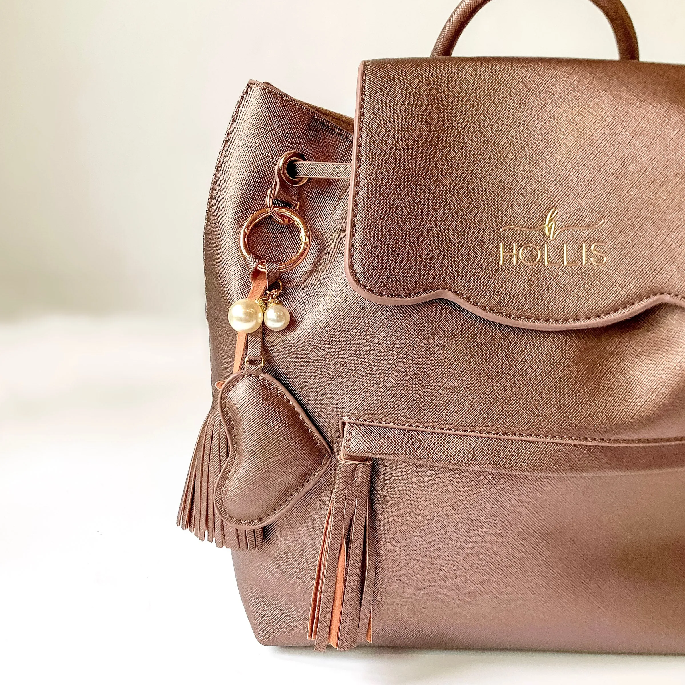 Hollis | Mini Backpack in Metallic Mocha