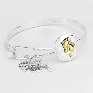 iLLASPARKZ "Foot Prints" Bangle Bracelet