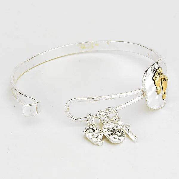 iLLASPARKZ "Foot Prints" Bangle Bracelet