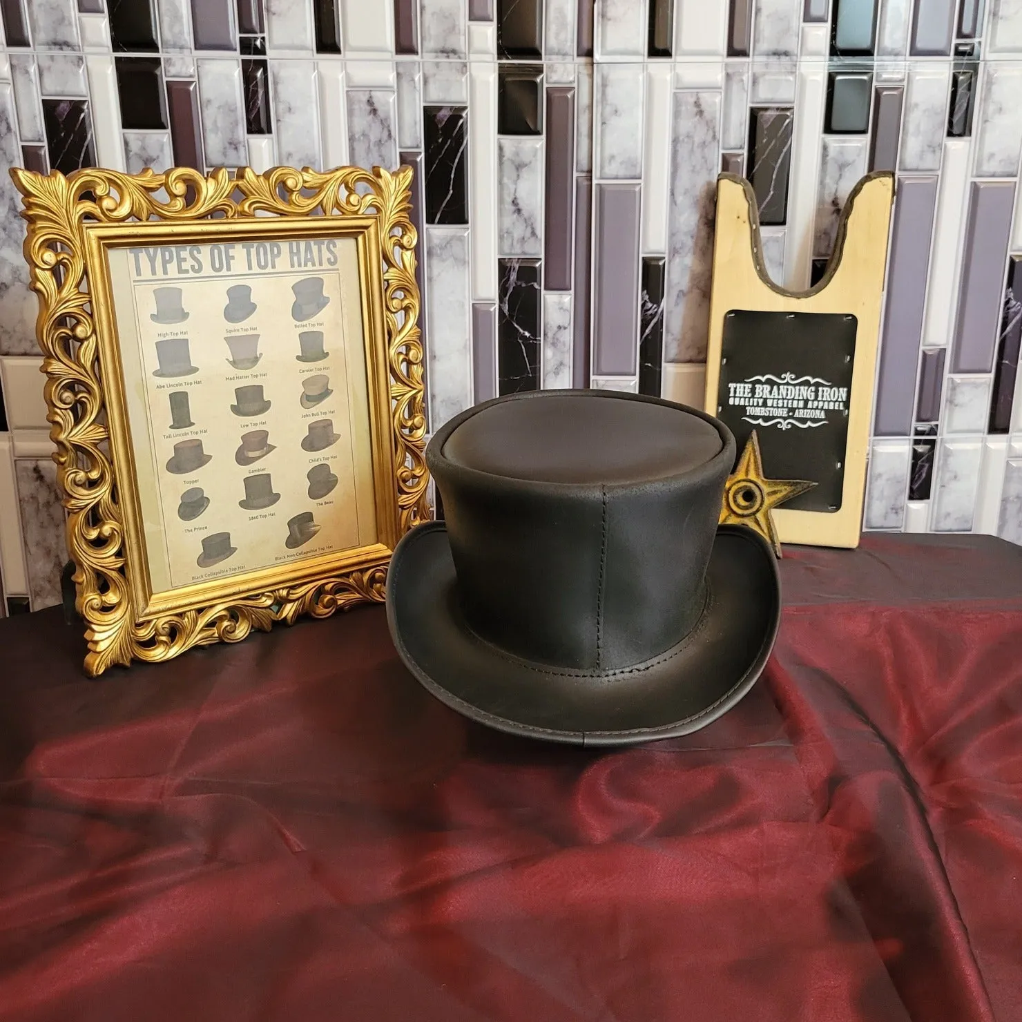 Leather Top Hat, the "El Dorado" by American Hat Makers  ELDBFXXXXXX