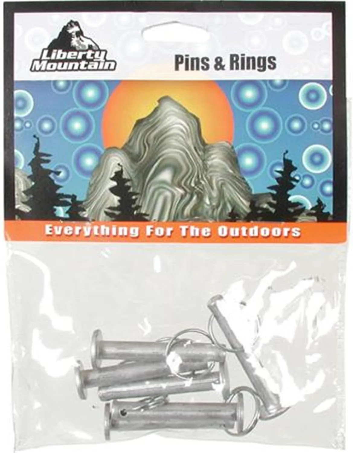 Liberty Mountain Rings and Pins, Pack of 6, Silver, Small