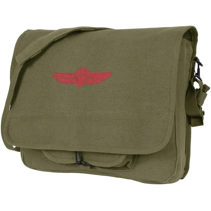 Olive Drab - Israeli Paratrooper Shoulder Bag with Emblem