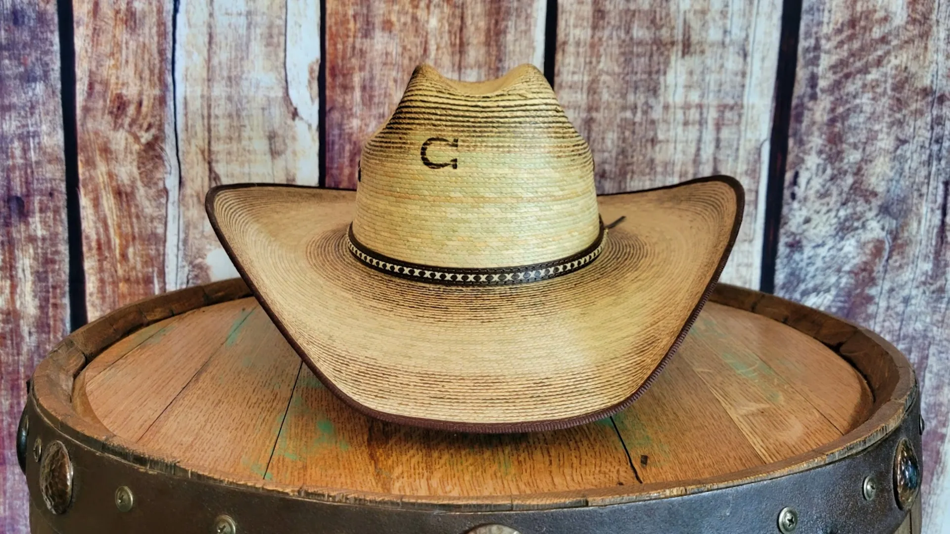 Palm Hat the "Comanche B" by Charlie 1 Horse CSCMCEB-3041BB