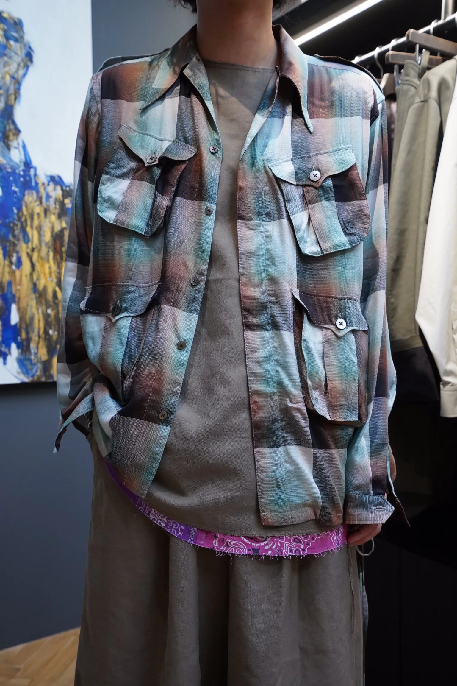 SUGARHILL Ombre Panama Fatigue Shirt (GREEN)