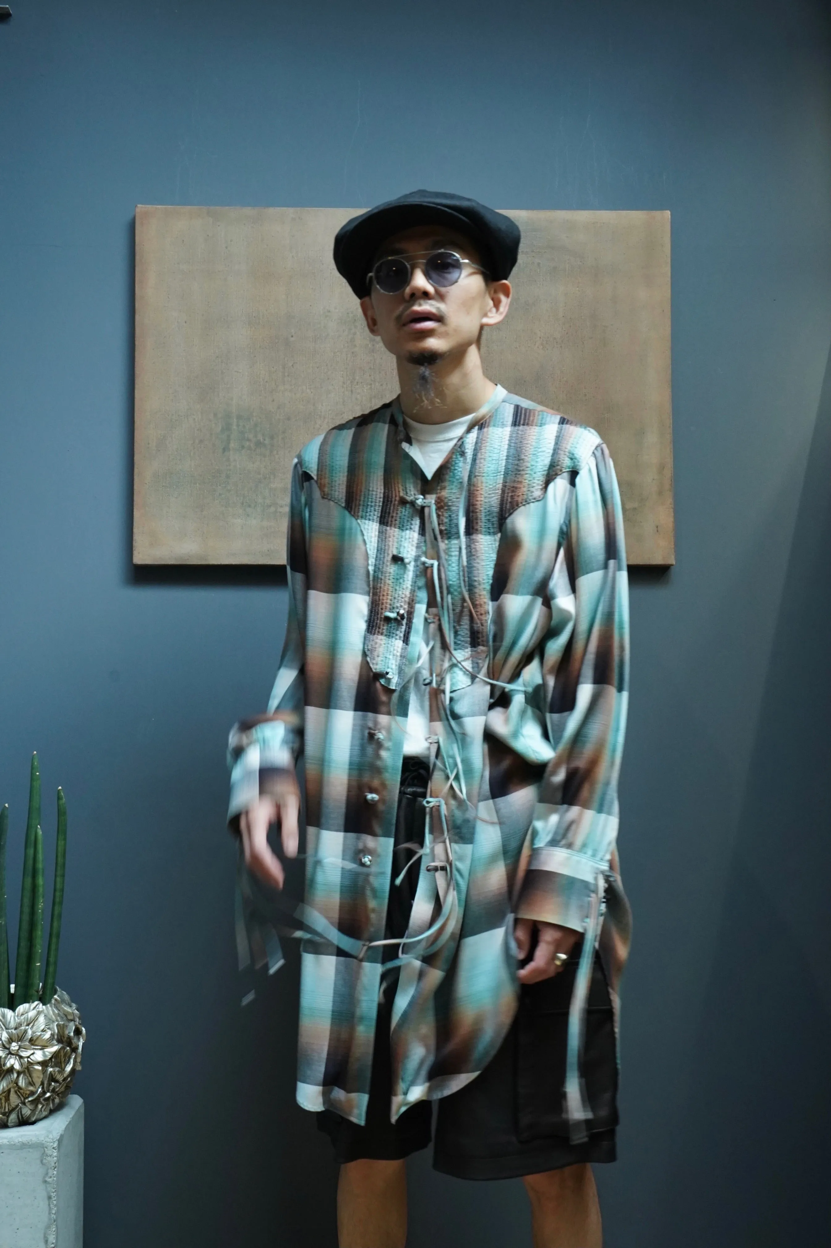 SUGARHILL Ombre Panama Long Shirt (GREEN)