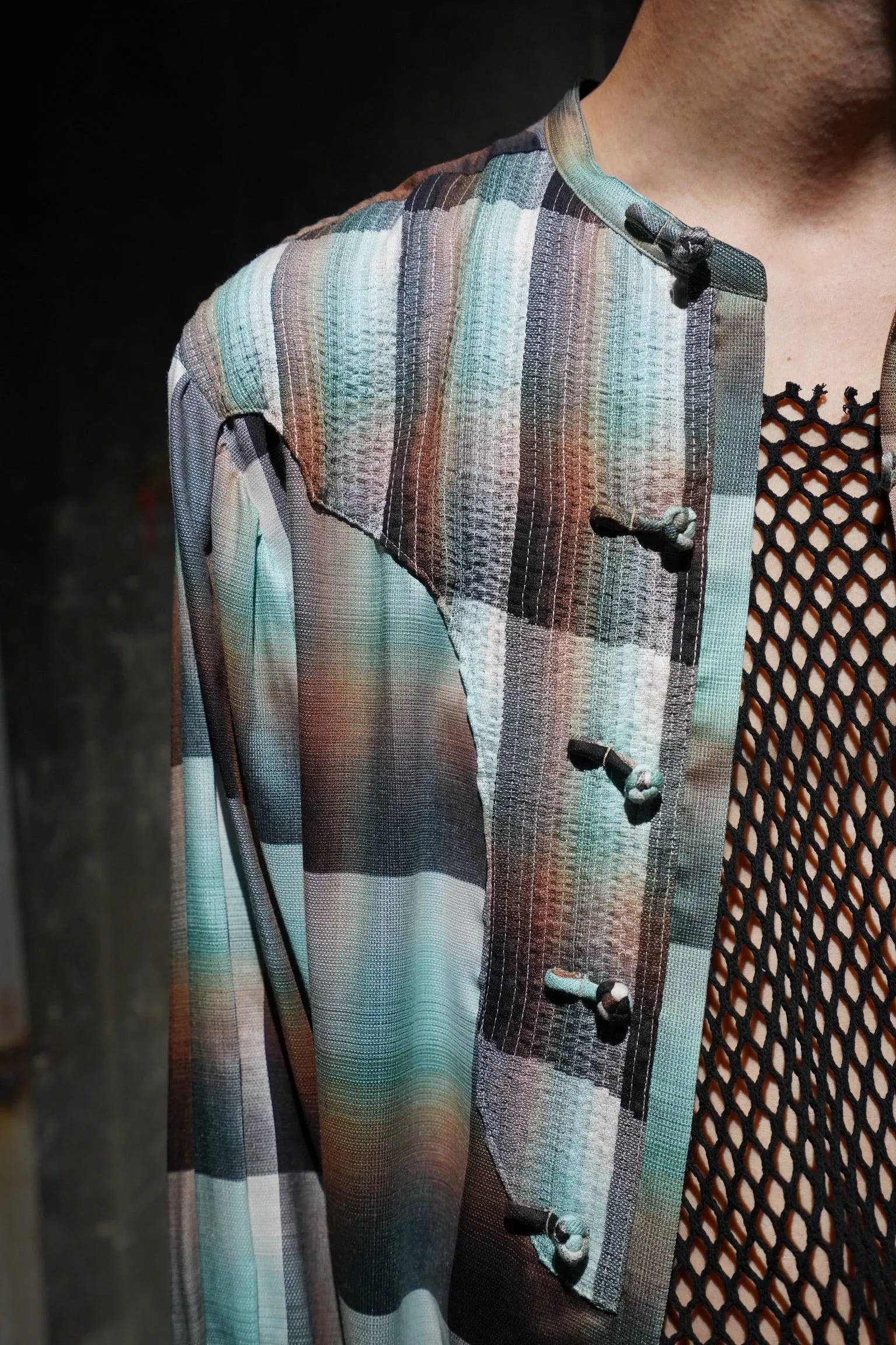 SUGARHILL Ombre Panama Long Shirt (GREEN)