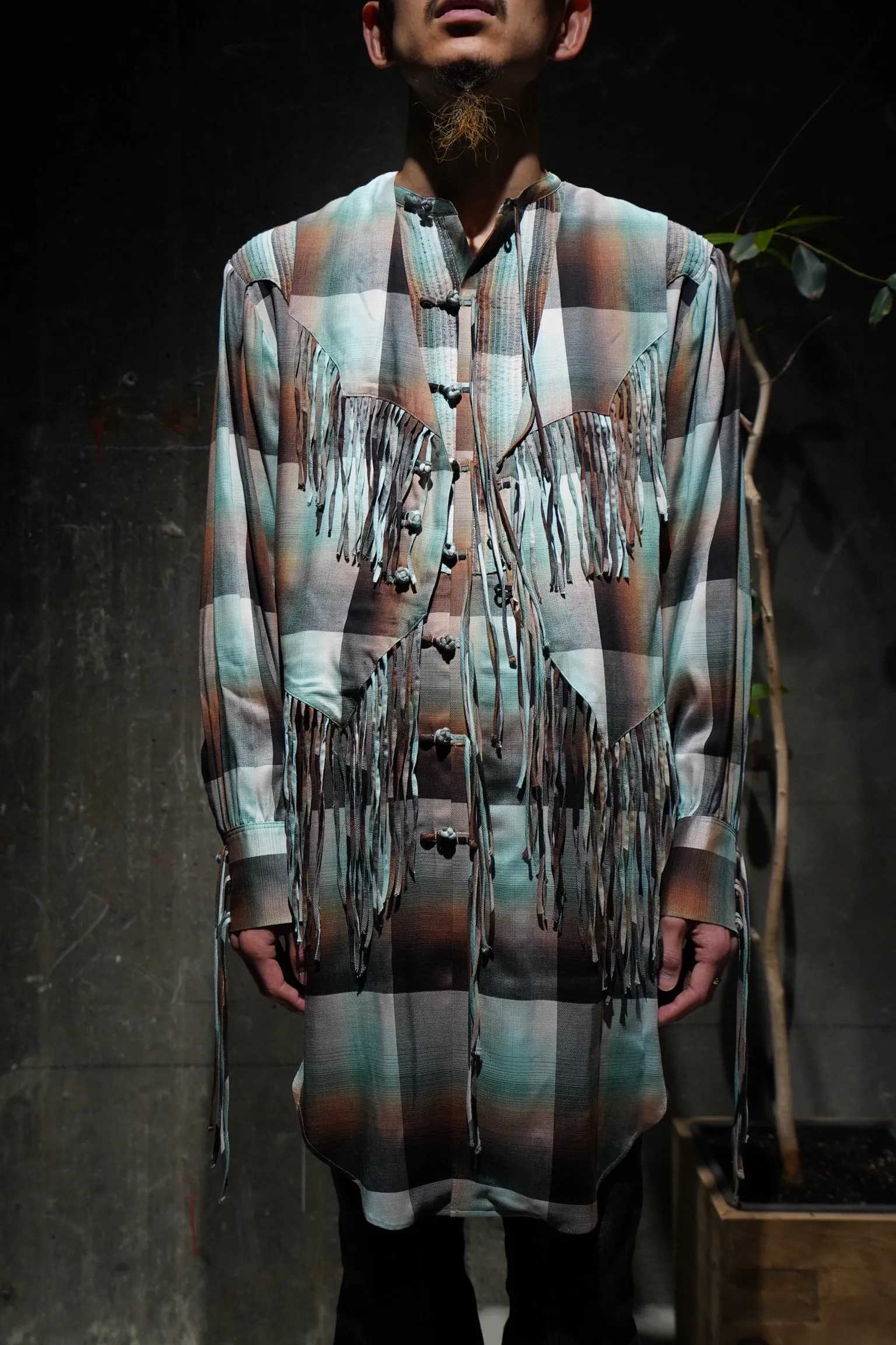 SUGARHILL Ombre Panama Long Shirt (GREEN)