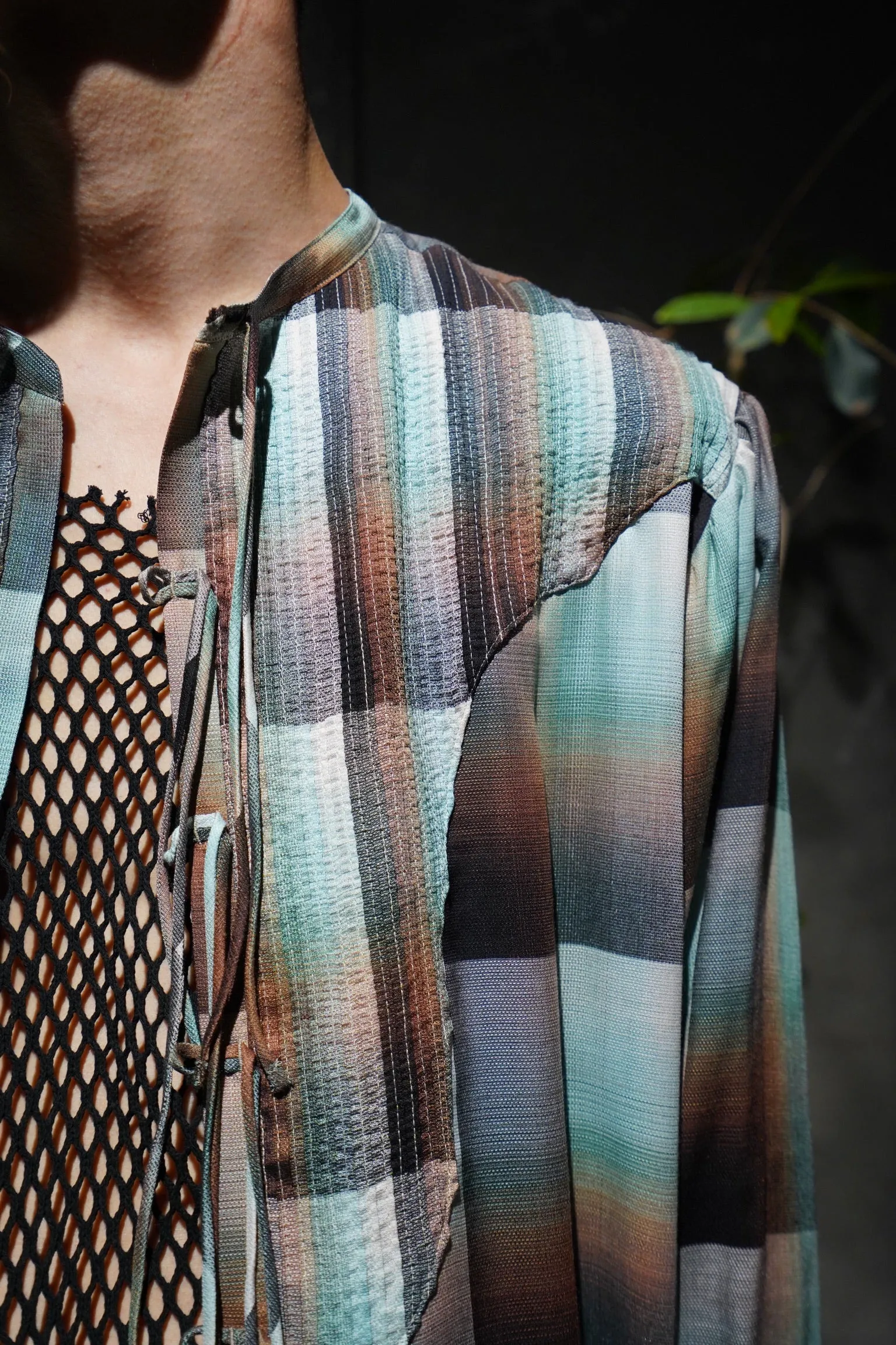 SUGARHILL Ombre Panama Long Shirt (GREEN)