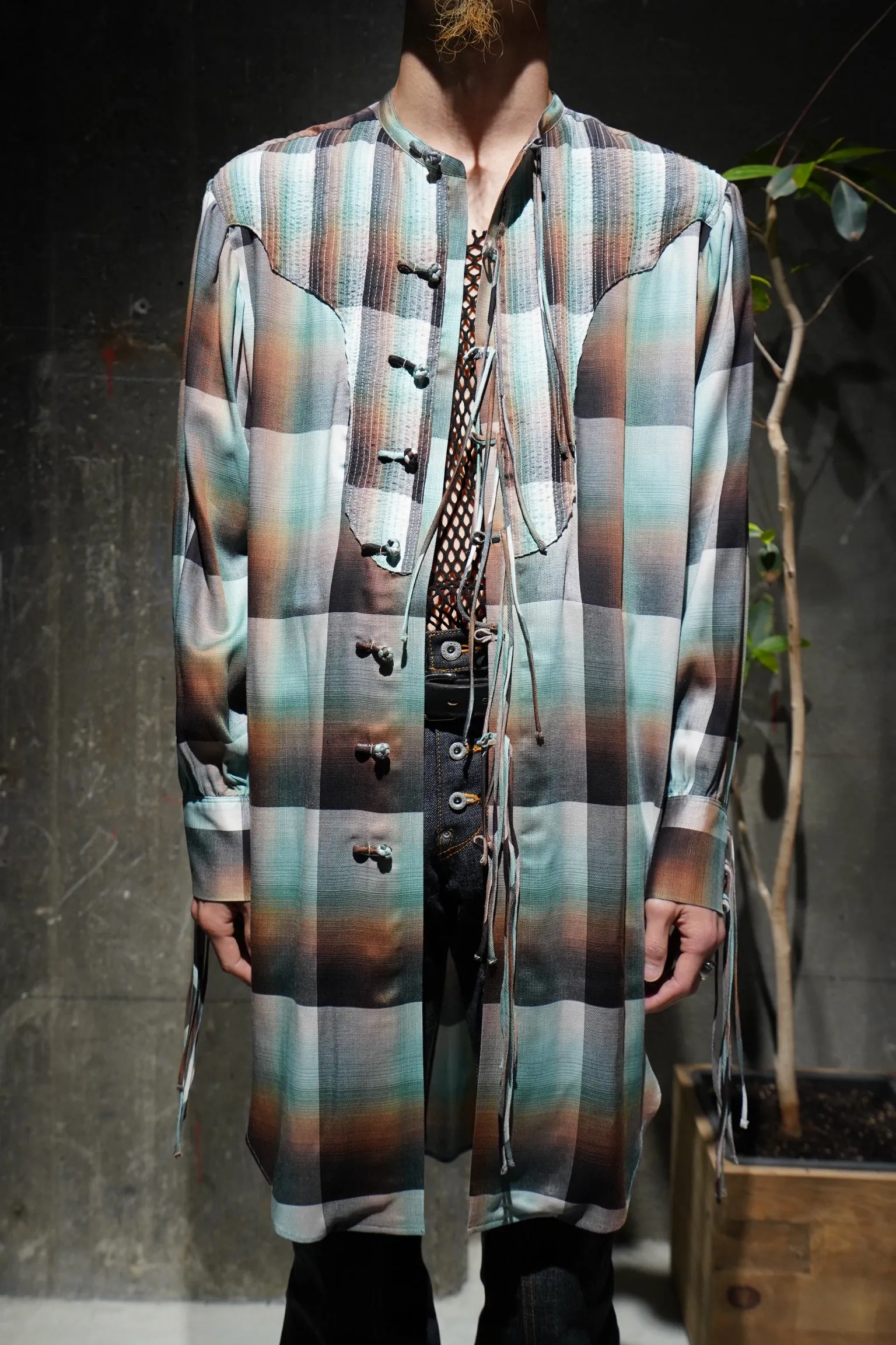 SUGARHILL Ombre Panama Long Shirt (GREEN)