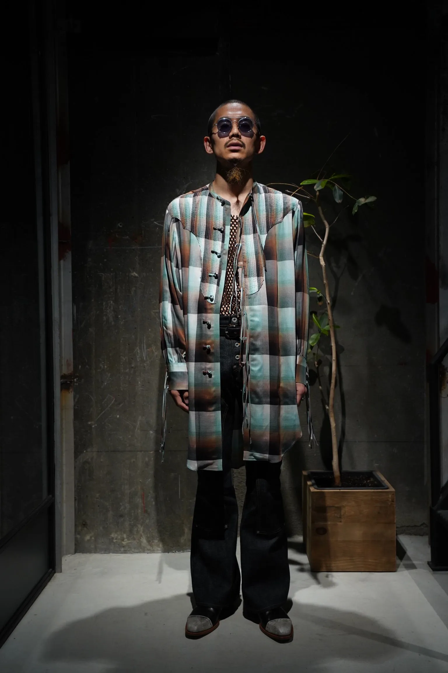 SUGARHILL Ombre Panama Long Shirt (GREEN)
