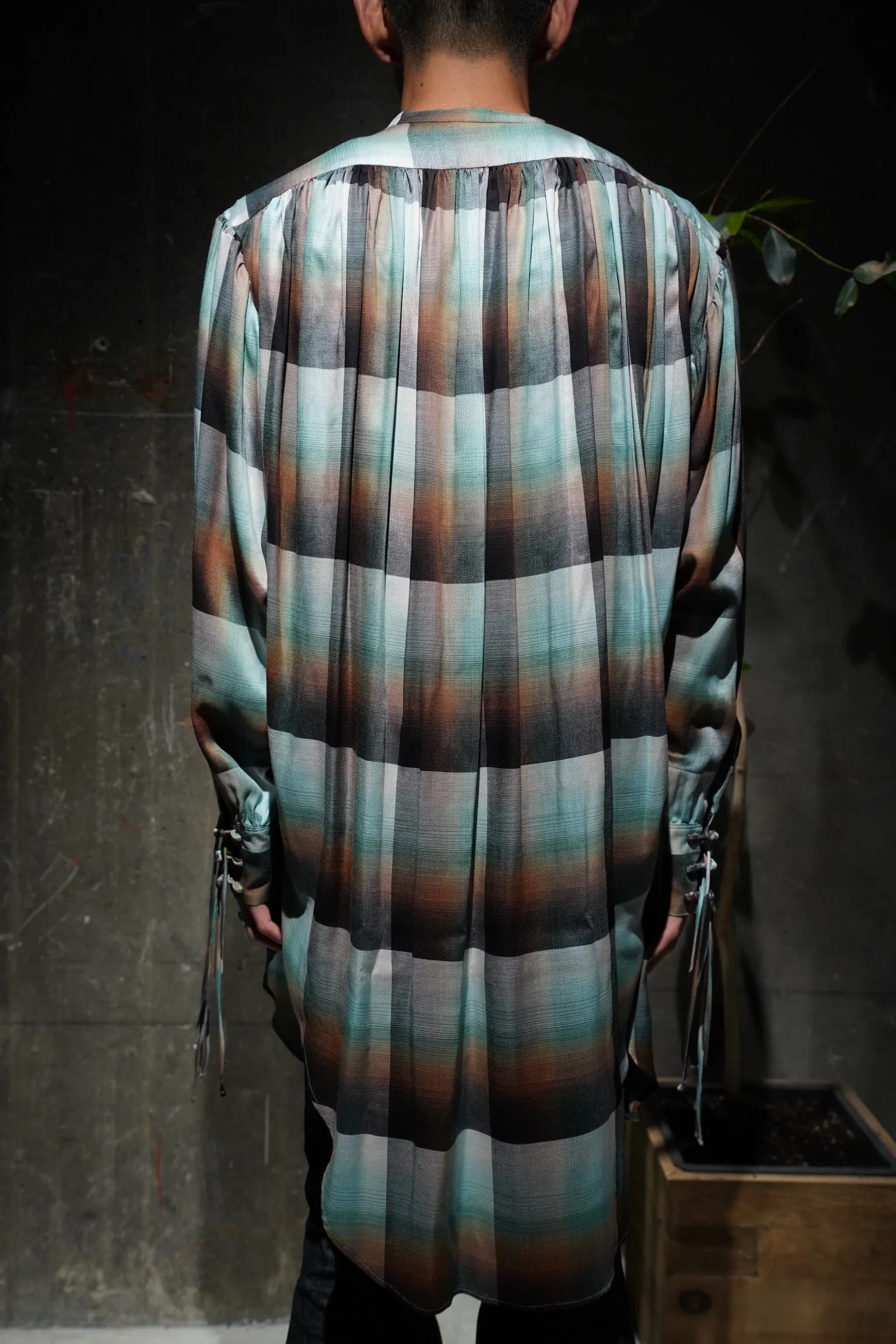 SUGARHILL Ombre Panama Long Shirt (GREEN)