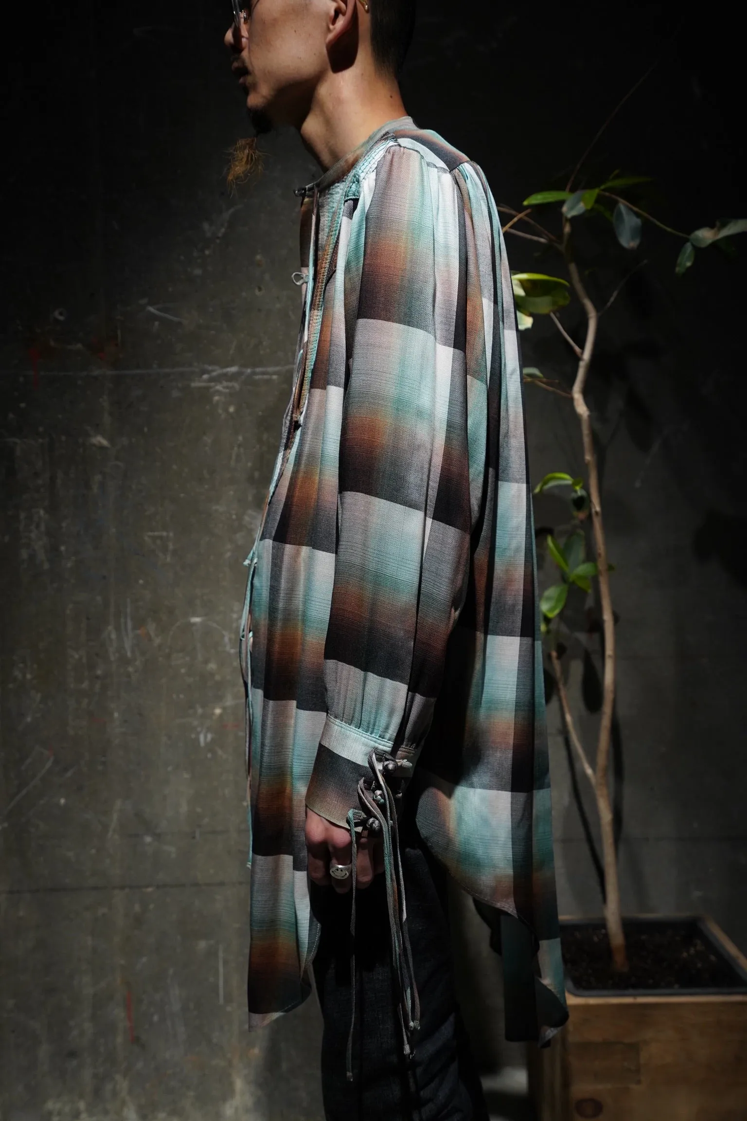 SUGARHILL Ombre Panama Long Shirt (GREEN)