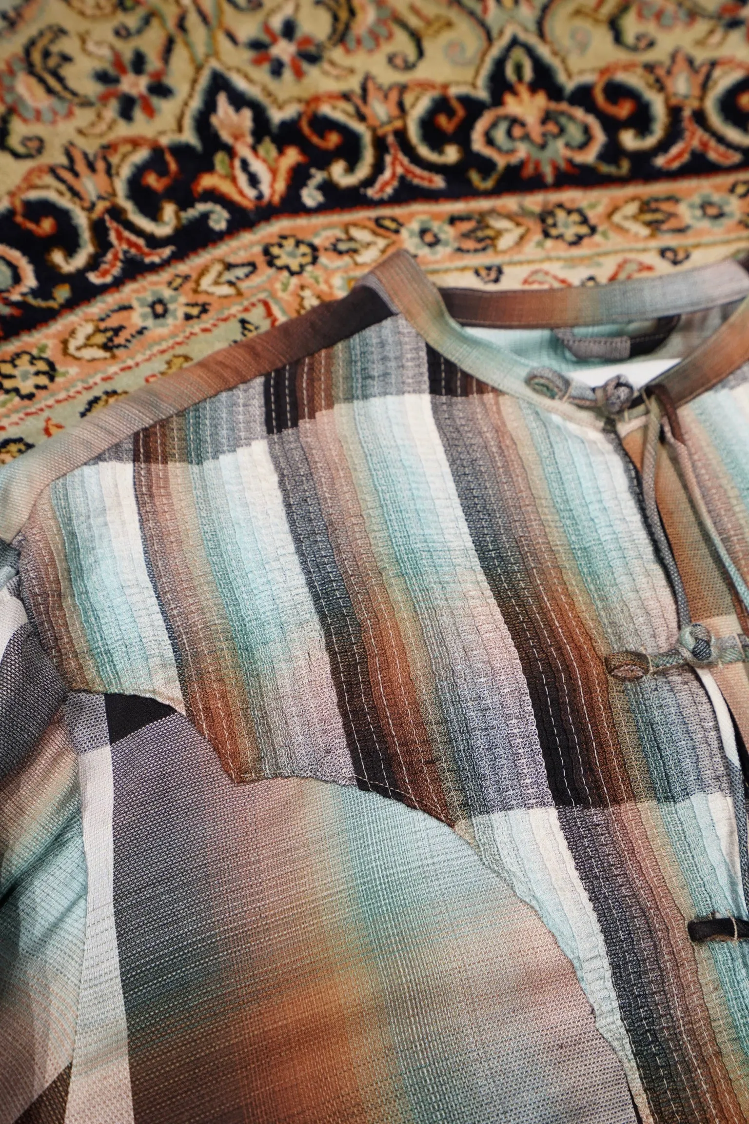 SUGARHILL Ombre Panama Long Shirt (GREEN)
