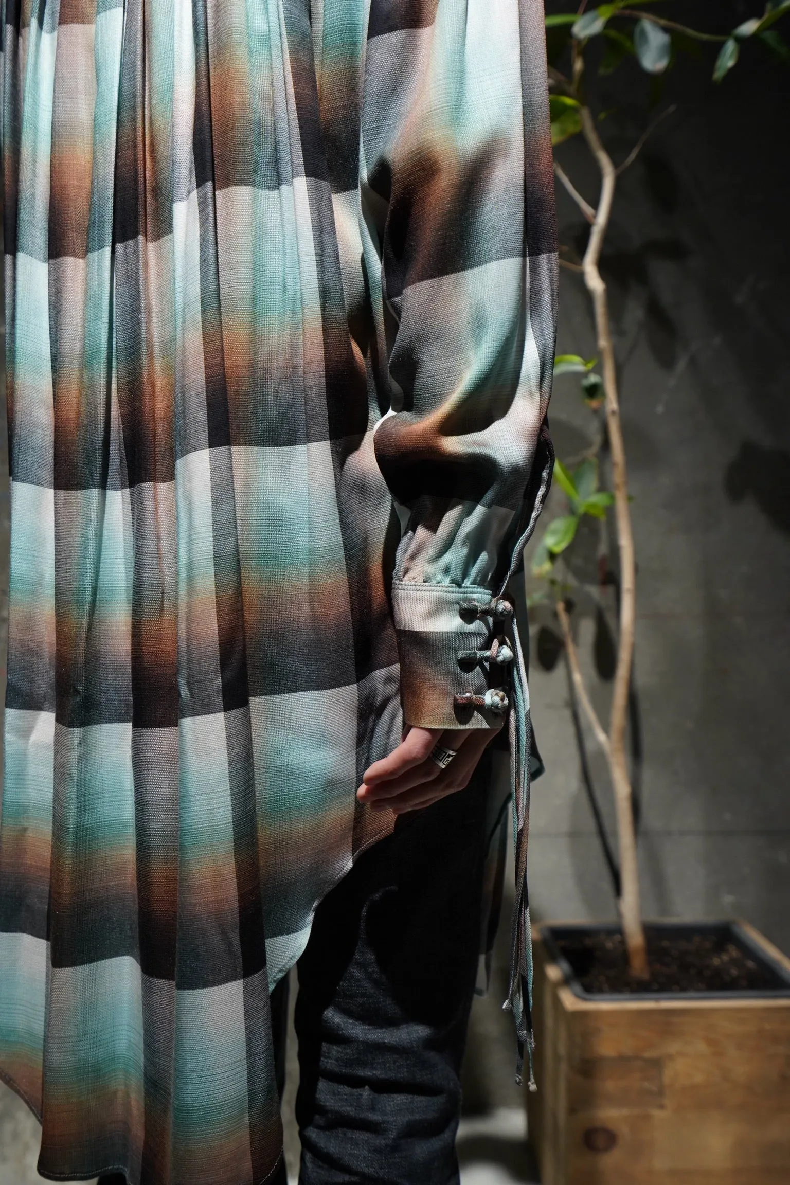 SUGARHILL Ombre Panama Long Shirt (GREEN)