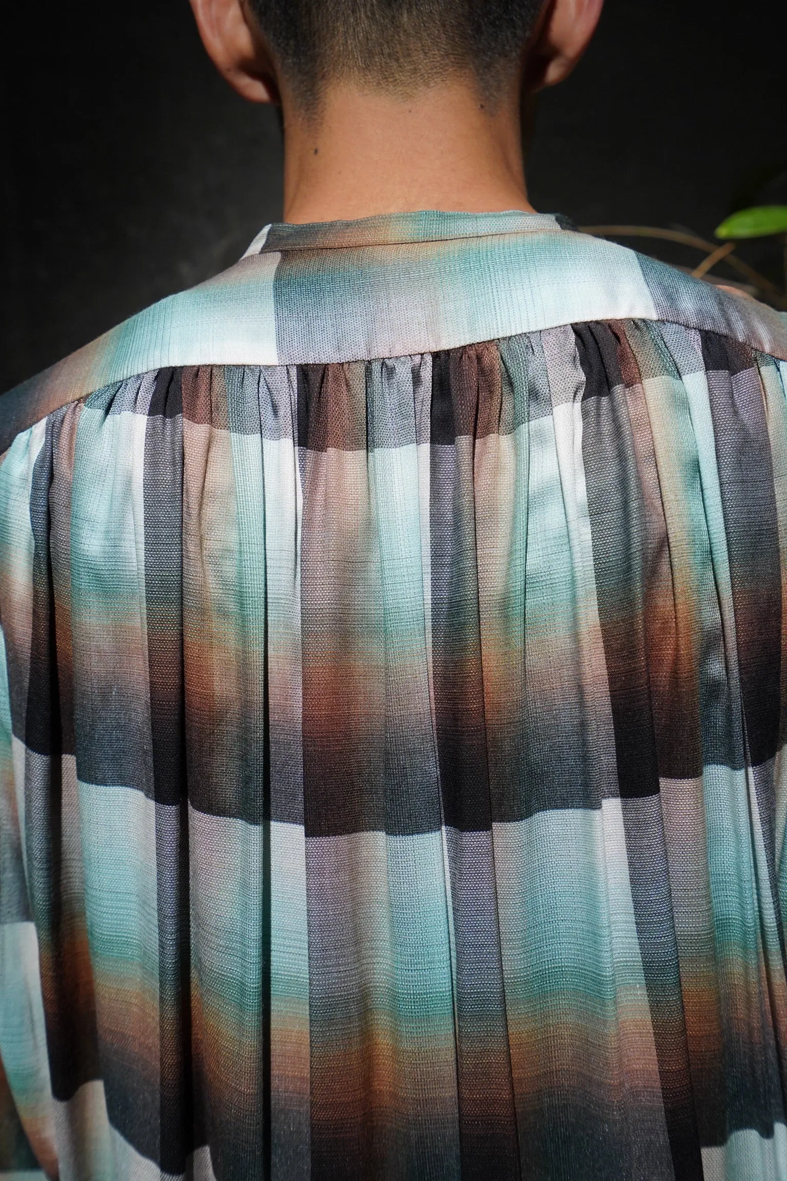 SUGARHILL Ombre Panama Long Shirt (GREEN)