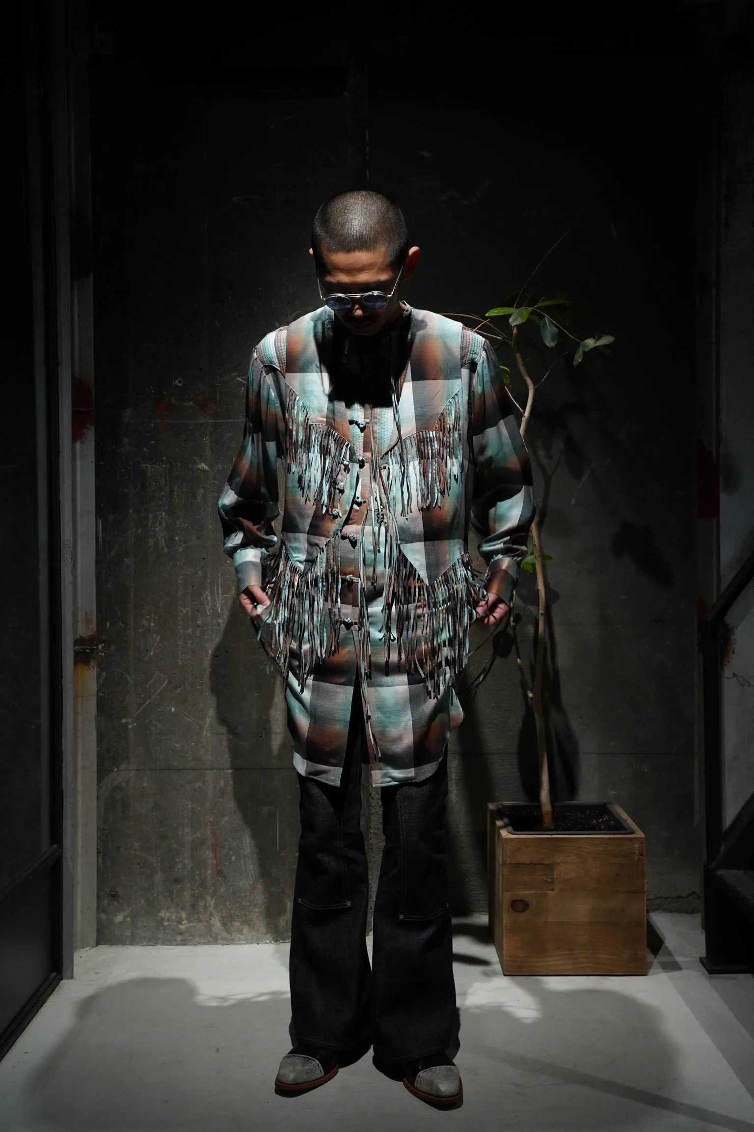 SUGARHILL Ombre Panama Long Shirt (GREEN)