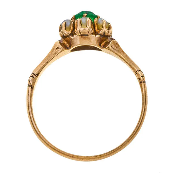 Victorian Emerald & Pearl Ring
