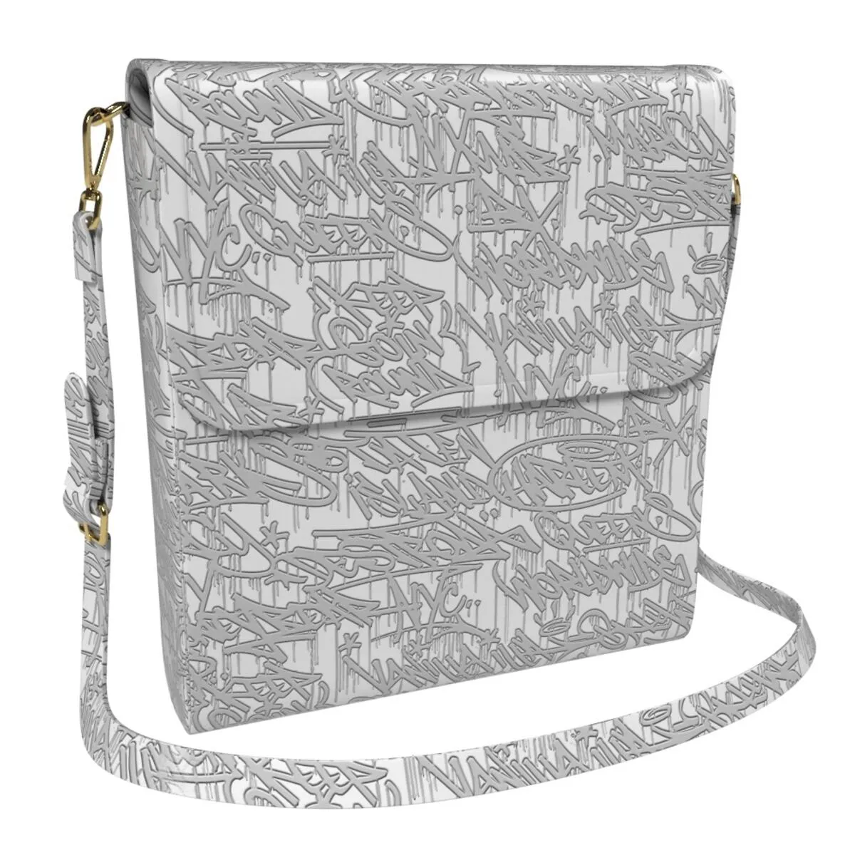 White Scribble Messenger Sling